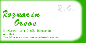 rozmarin orsos business card